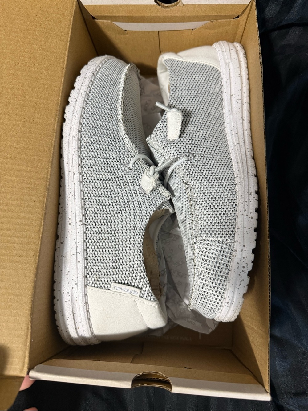 Hey Dude Women's Light Gray Wally Knit Athletic Shoes